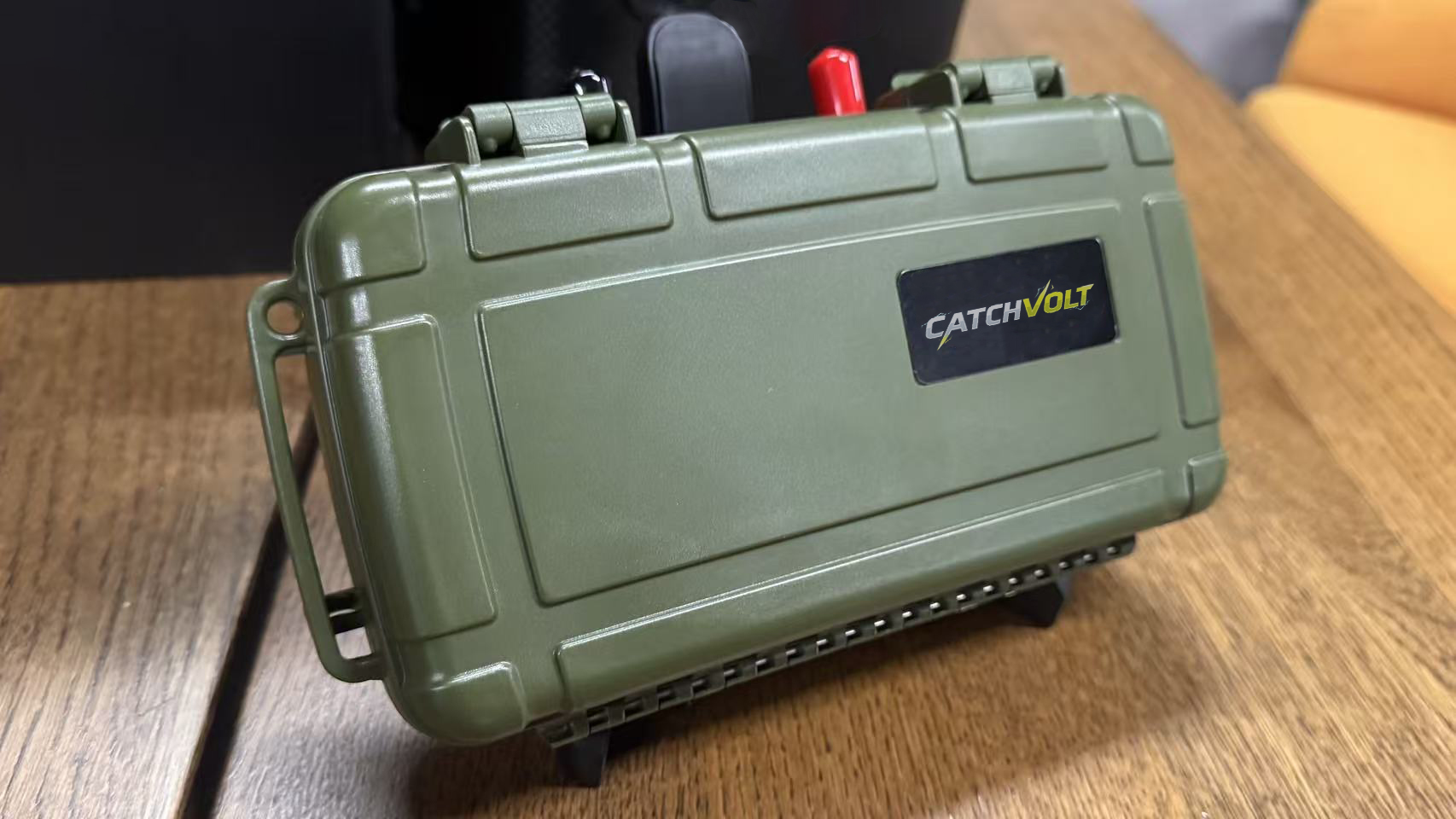 Olive green portable battery case